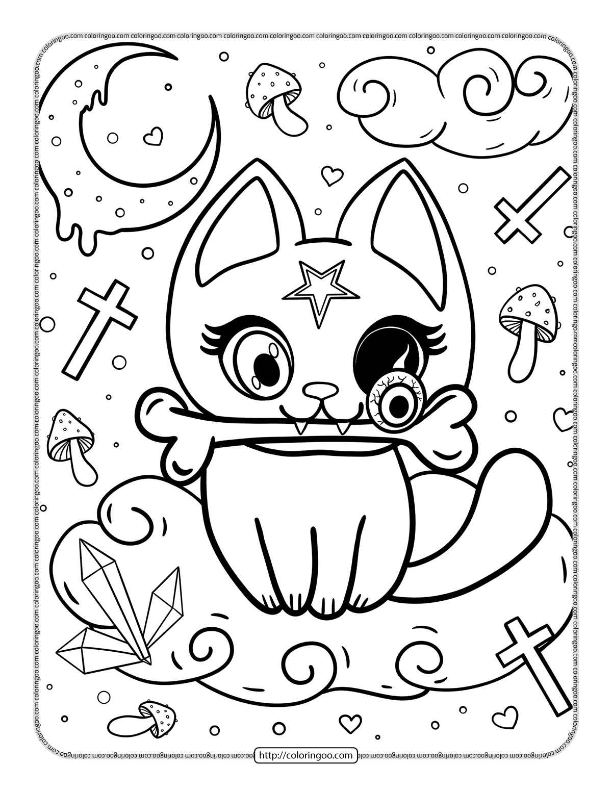 150+ Creepy Gothic Coloring Pages 22