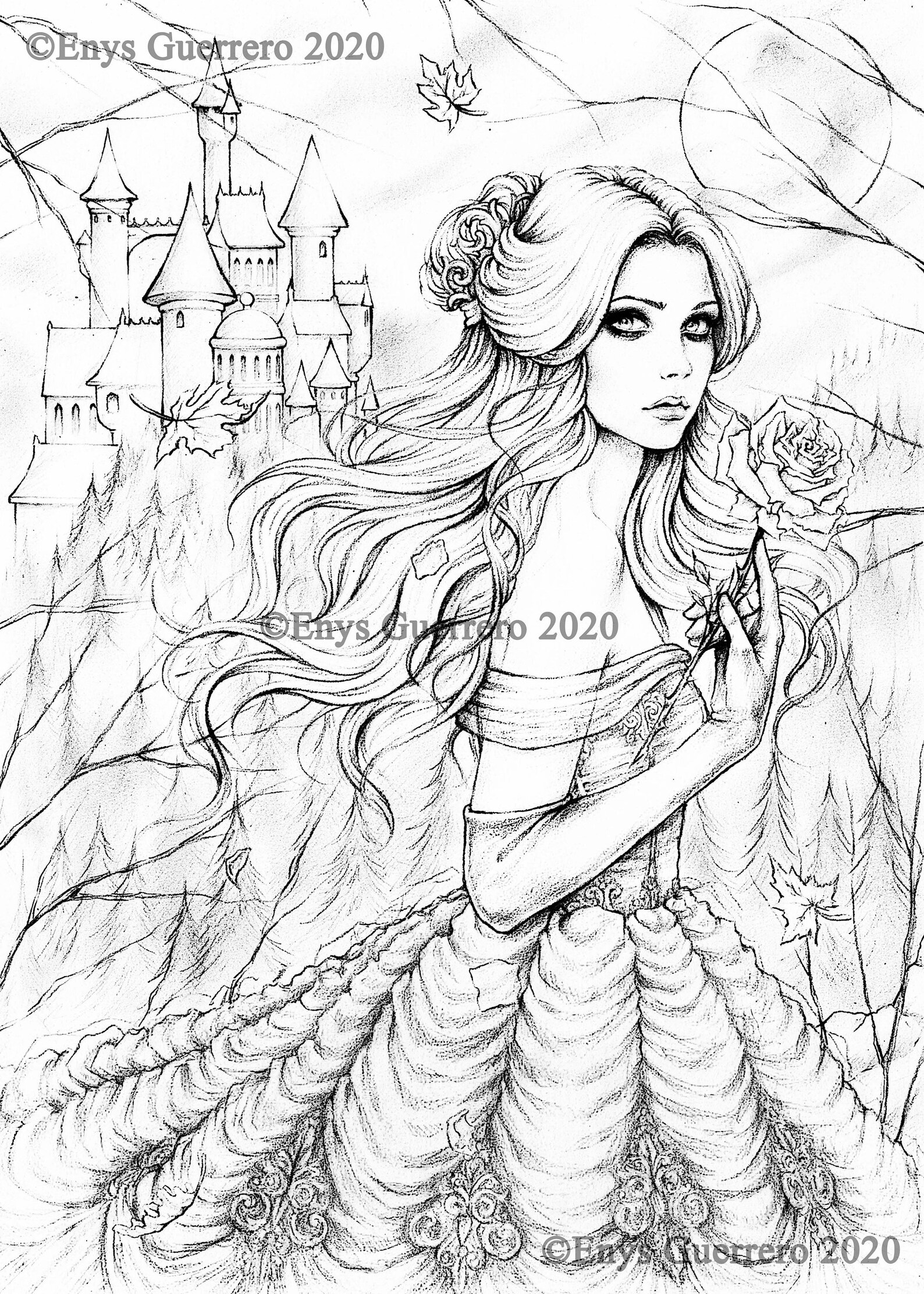 150+ Creepy Gothic Coloring Pages 24