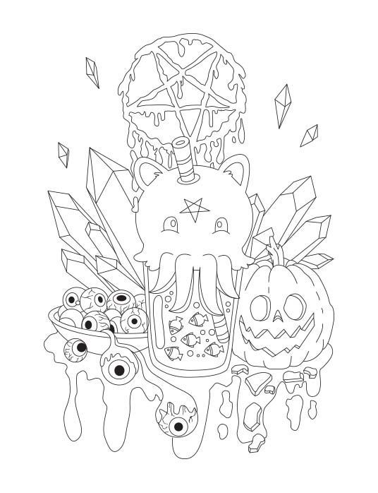 150+ Creepy Gothic Coloring Pages 27