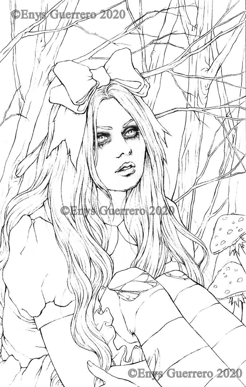 150+ Creepy Gothic Coloring Pages 35