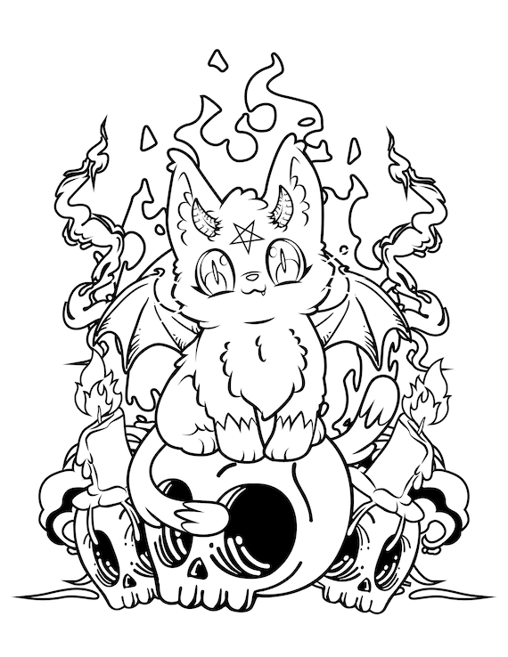 150+ Creepy Gothic Coloring Pages 4