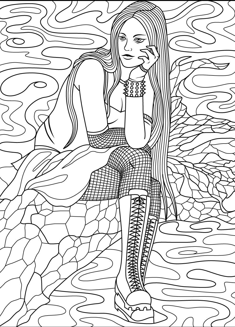 150+ Creepy Gothic Coloring Pages 44