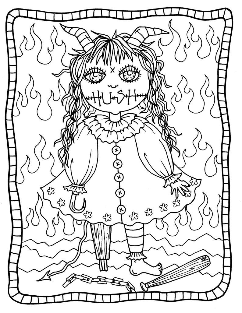 150+ Creepy Gothic Coloring Pages 45