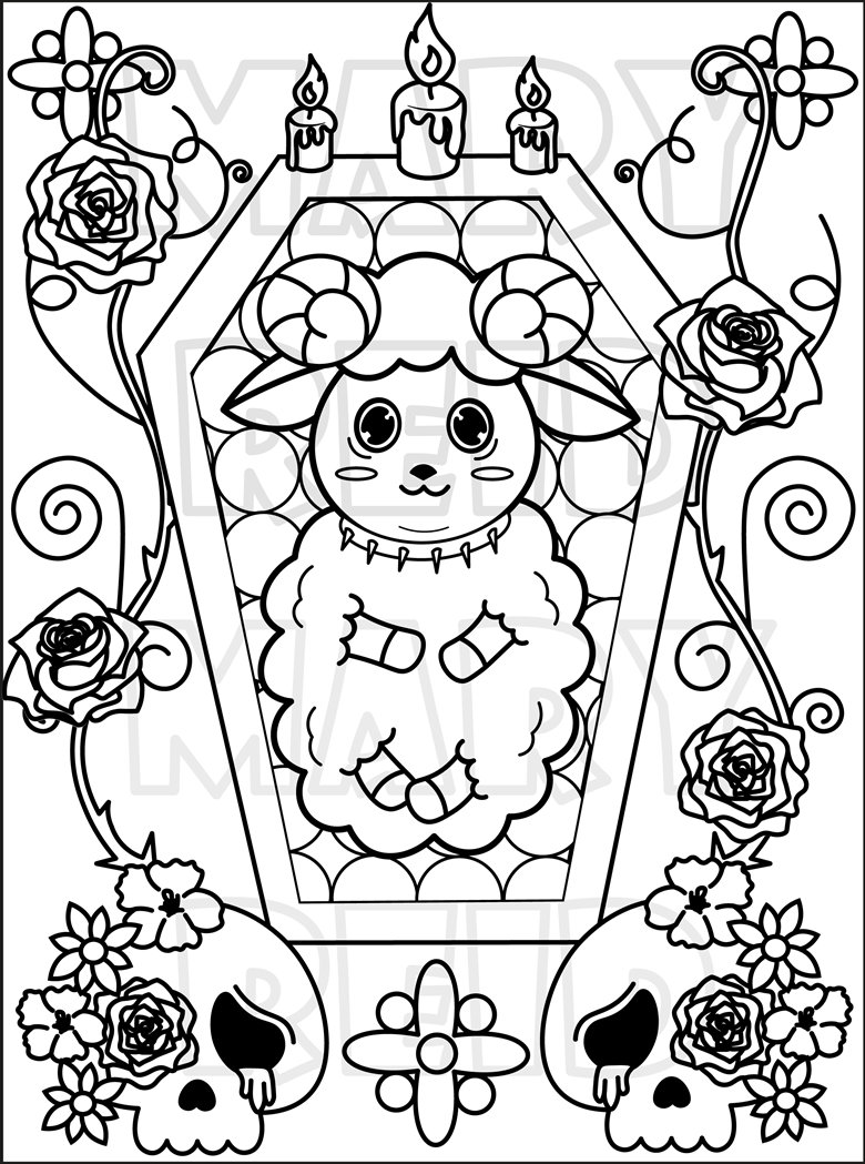 150+ Creepy Gothic Coloring Pages 47