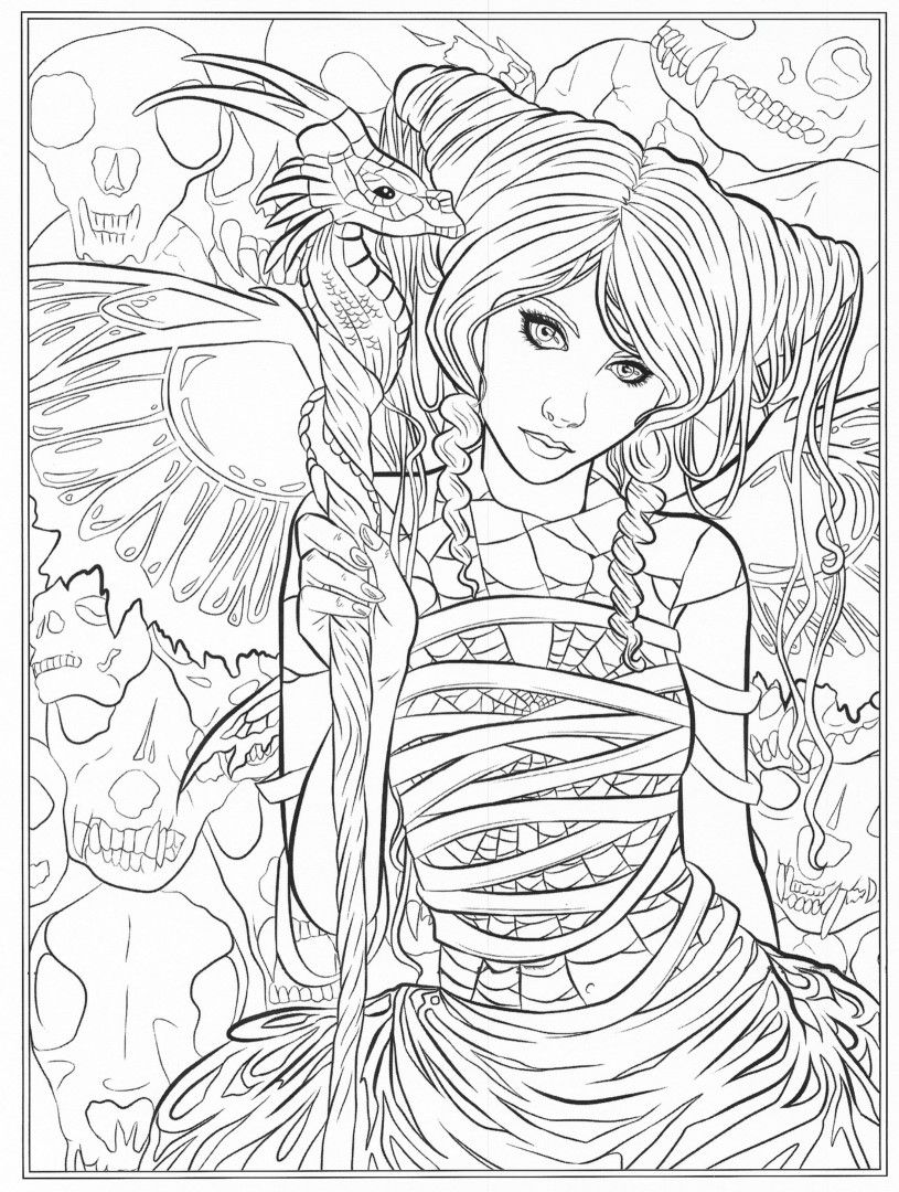 150+ Creepy Gothic Coloring Pages 53