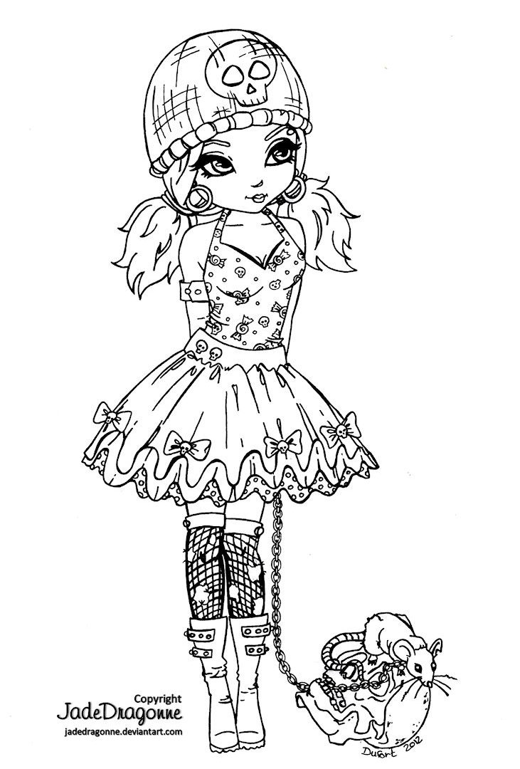 150+ Creepy Gothic Coloring Pages 55