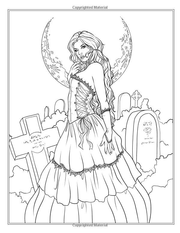 150+ Creepy Gothic Coloring Pages 56