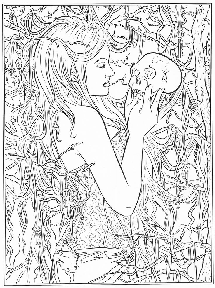 150+ Creepy Gothic Coloring Pages 65