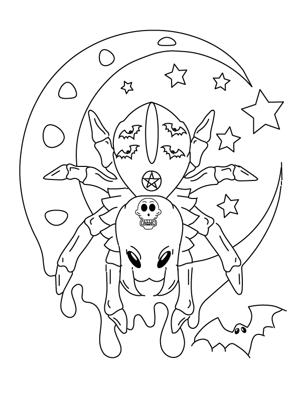 150+ Creepy Gothic Coloring Pages 68