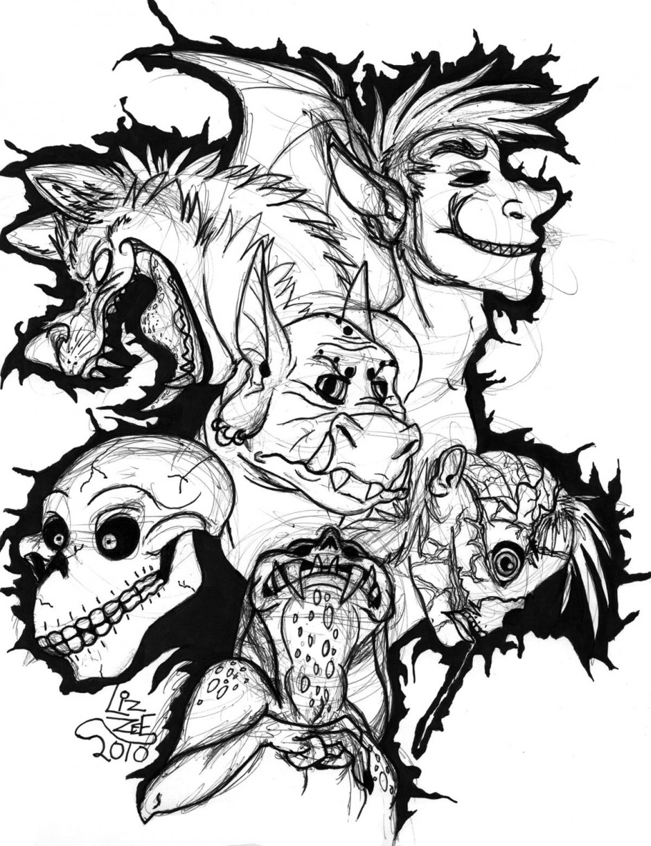 150+ Creepy Gothic Coloring Pages 84