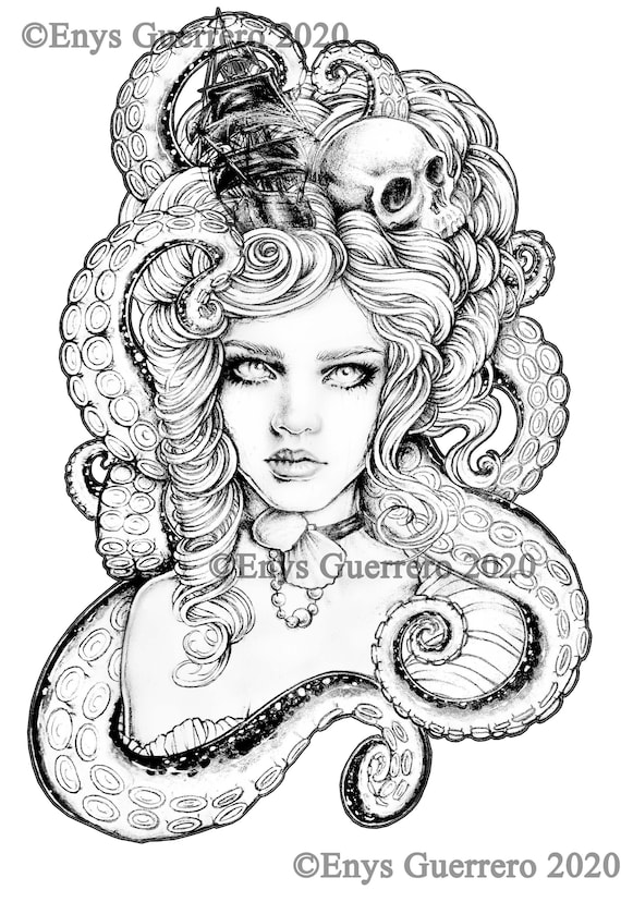 150+ Creepy Gothic Coloring Pages 85