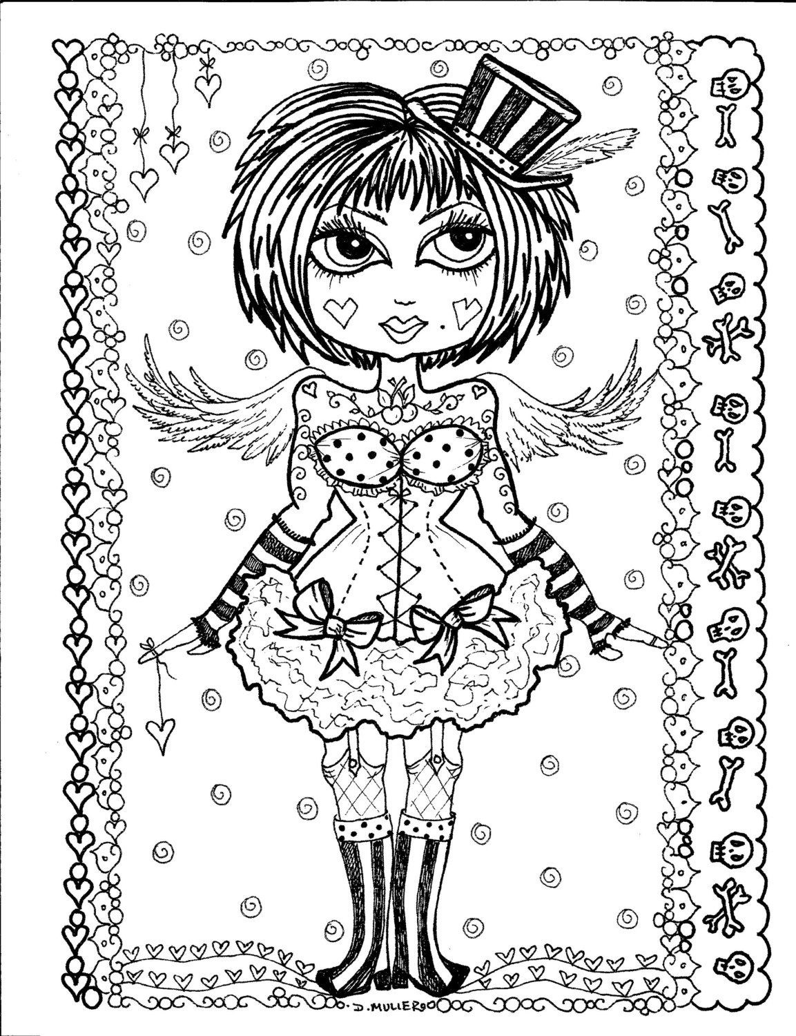 150+ Creepy Gothic Coloring Pages 98