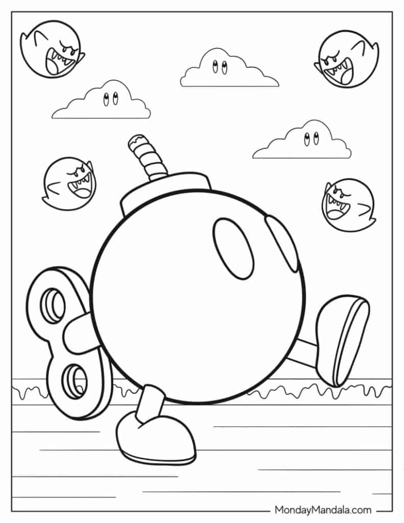 150+ Fun and Free Mario Coloring Pages for Kids 138