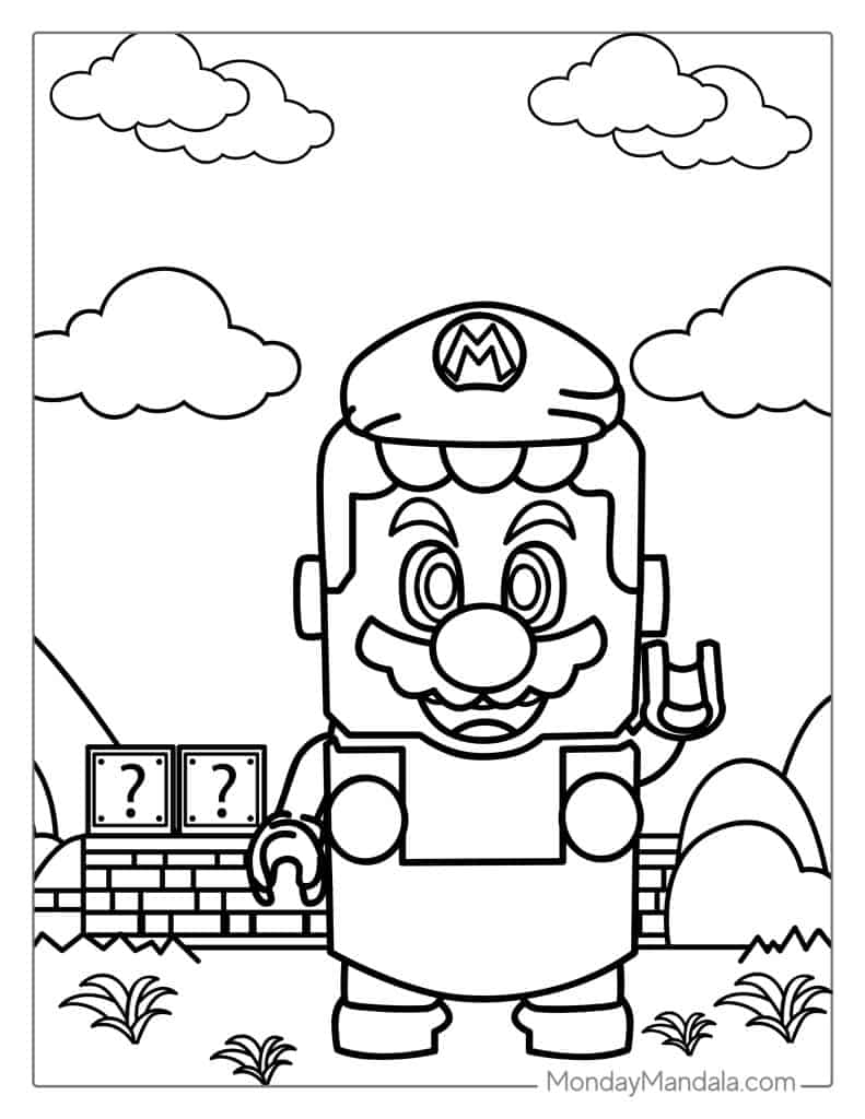 150+ Fun and Free Mario Coloring Pages for Kids 158