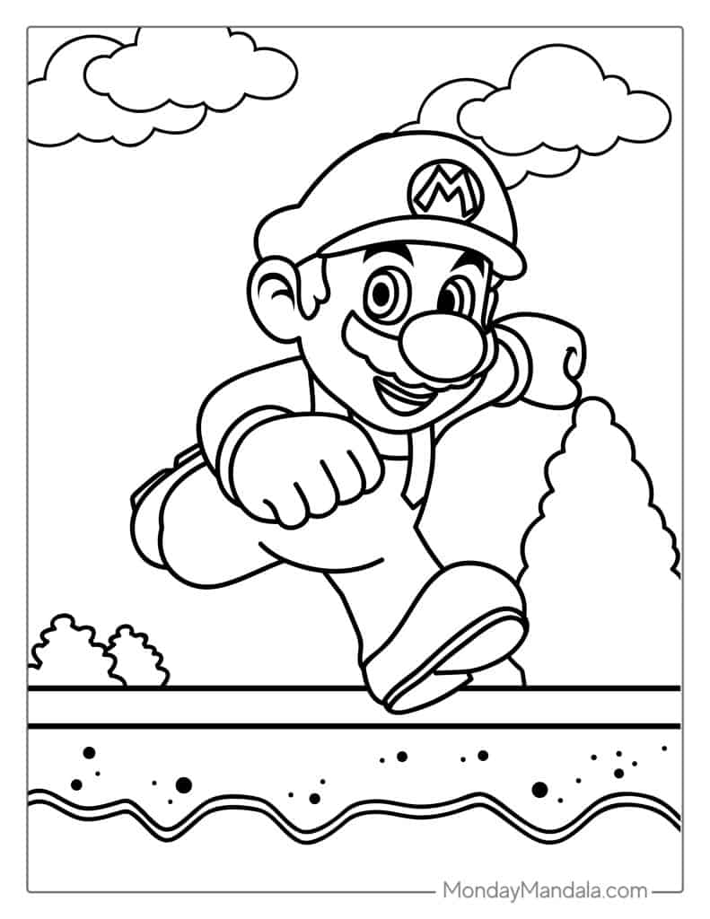 150+ Fun and Free Mario Coloring Pages for Kids 36