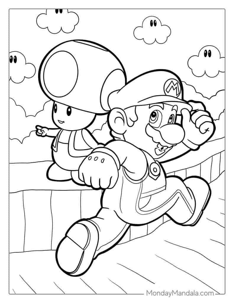 150+ Fun and Free Mario Coloring Pages for Kids 59