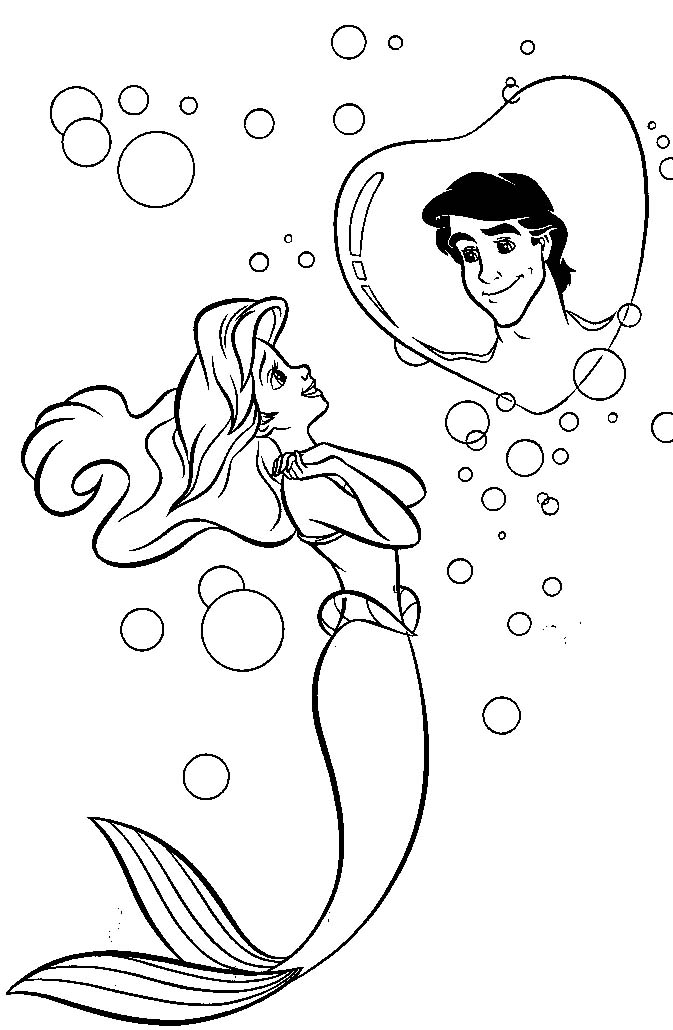 Ariel Coloring Pages Free Printable 1