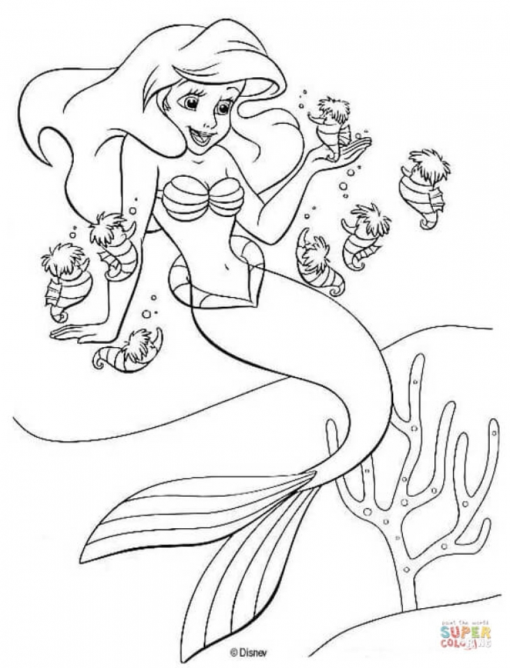 Ariel Coloring Pages Free Printable 111