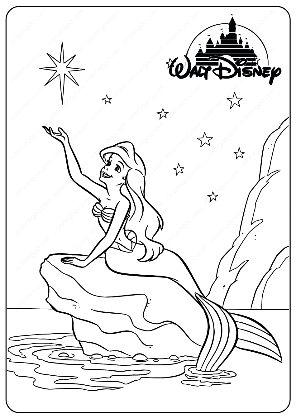 Ariel Coloring Pages Free Printable 125