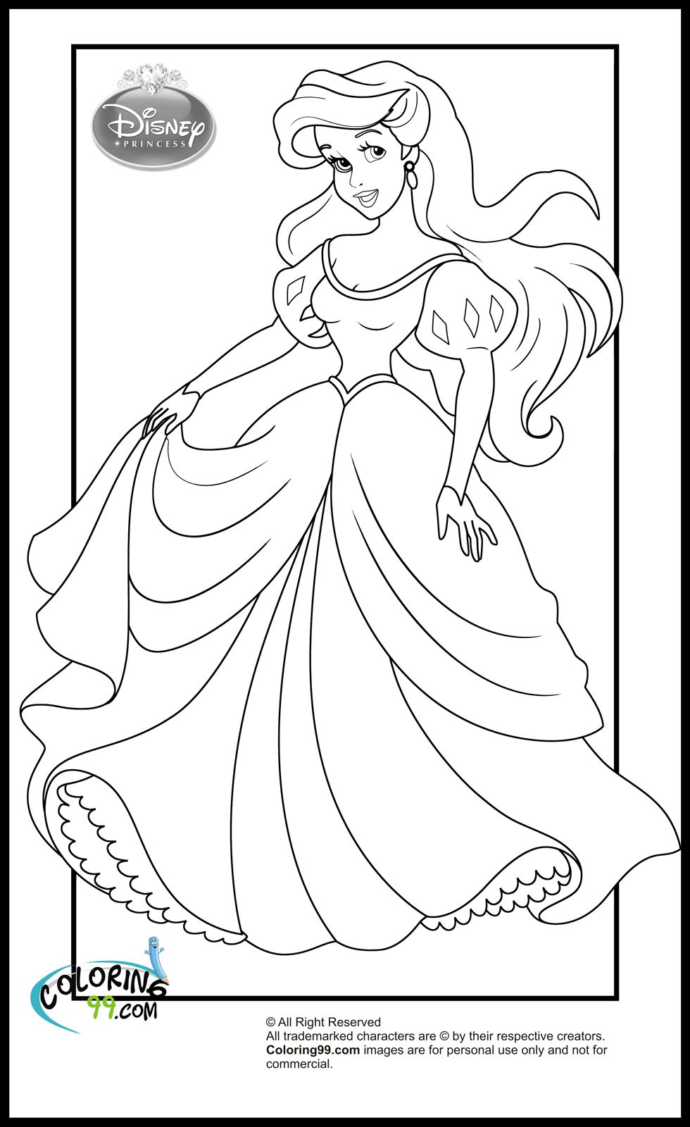 Ariel Coloring Pages Free Printable 163