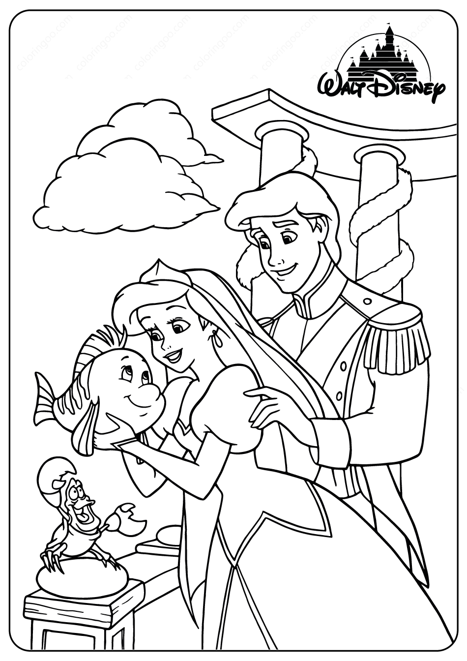 Ariel Coloring Pages Free Printable 165