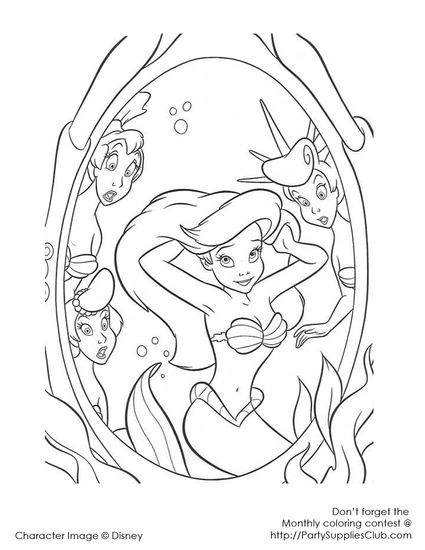 Ariel Coloring Pages Free Printable 167