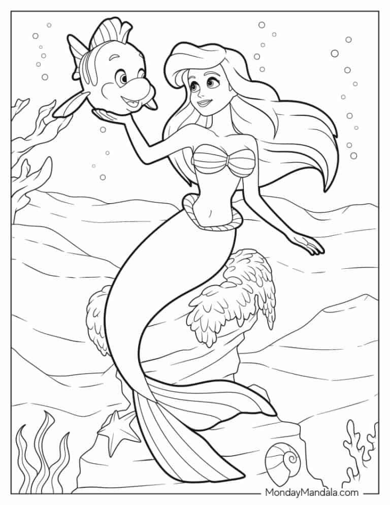 Ariel Coloring Pages Free Printable 184