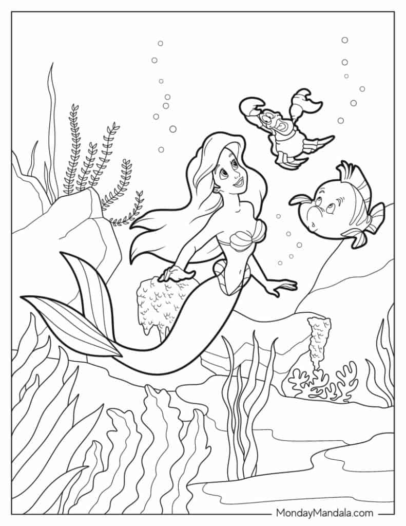 Ariel Coloring Pages Free Printable 187