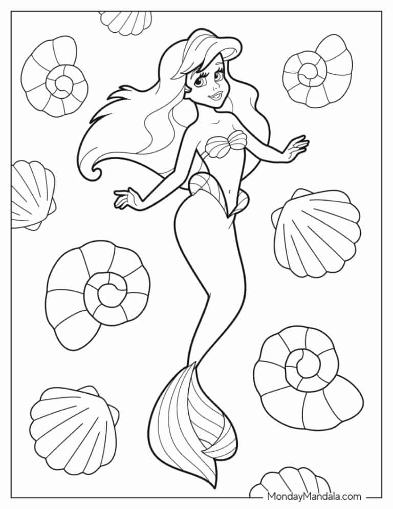 Ariel Coloring Pages Free Printable 188