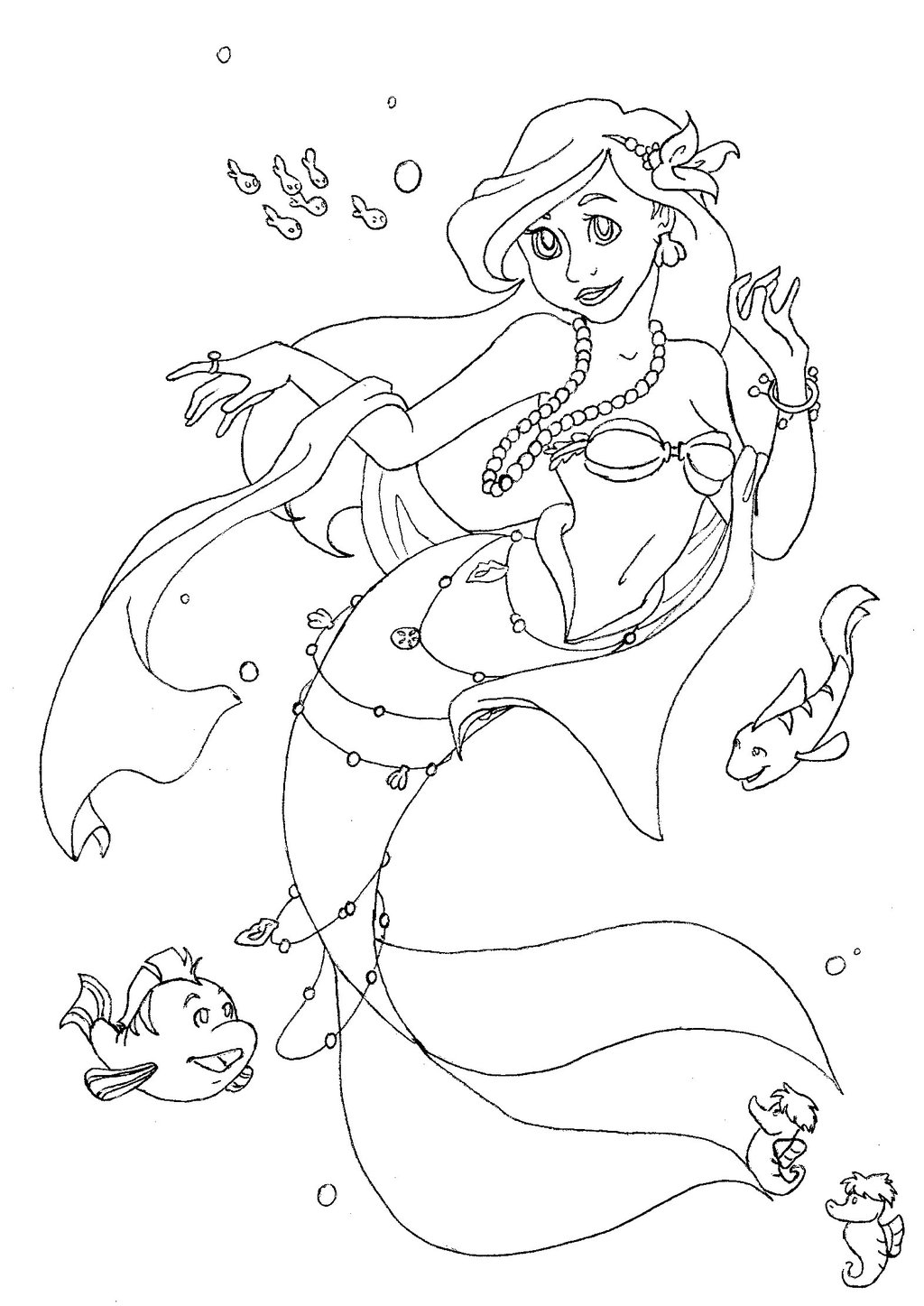 Ariel Coloring Pages Free Printable 19