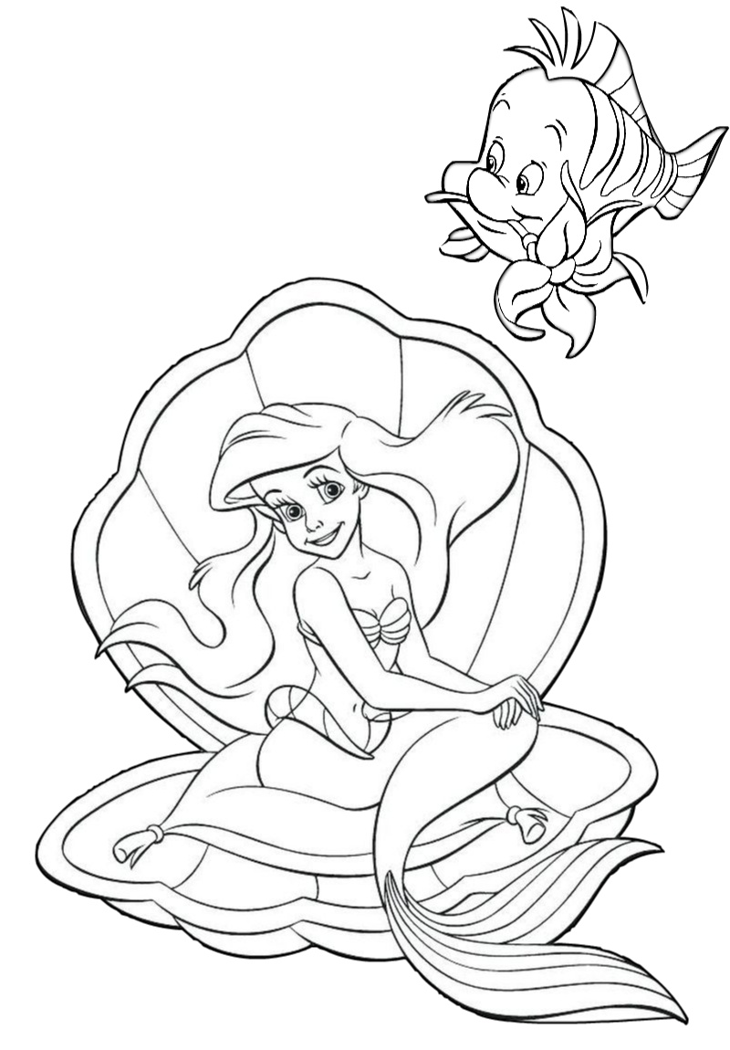 Ariel Coloring Pages Free Printable 195