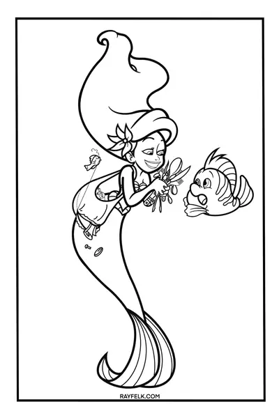 Ariel Coloring Pages Free Printable 200