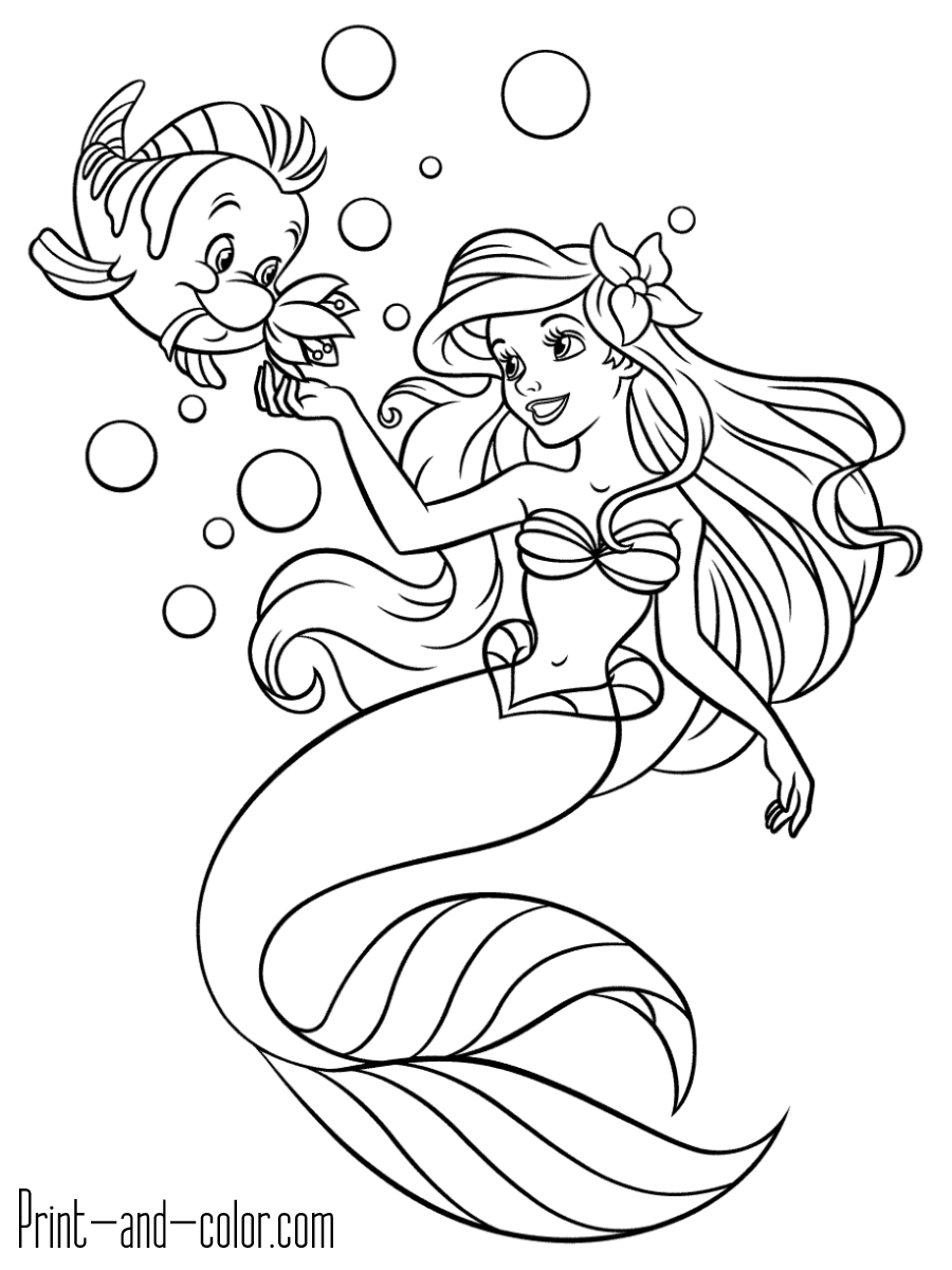 Ariel Coloring Pages Free Printable 45