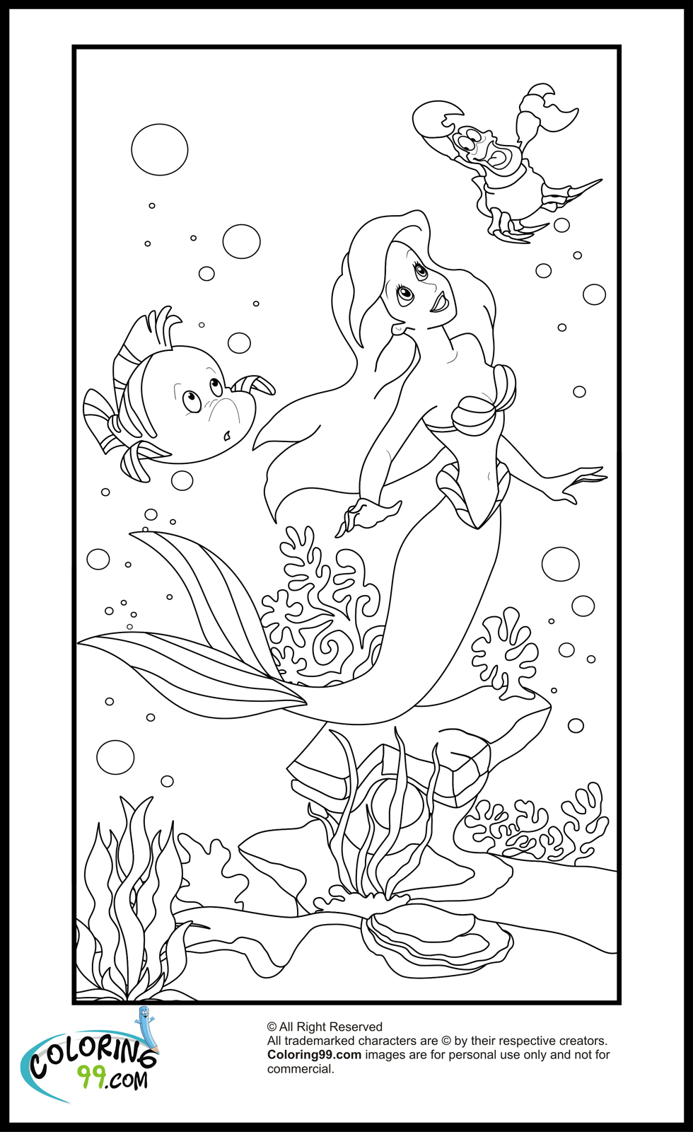 Ariel Coloring Pages Free Printable 55