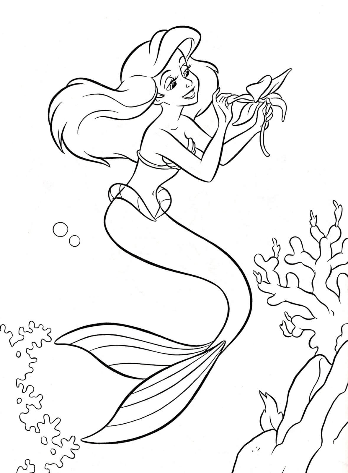 Ariel Coloring Pages Free Printable 62