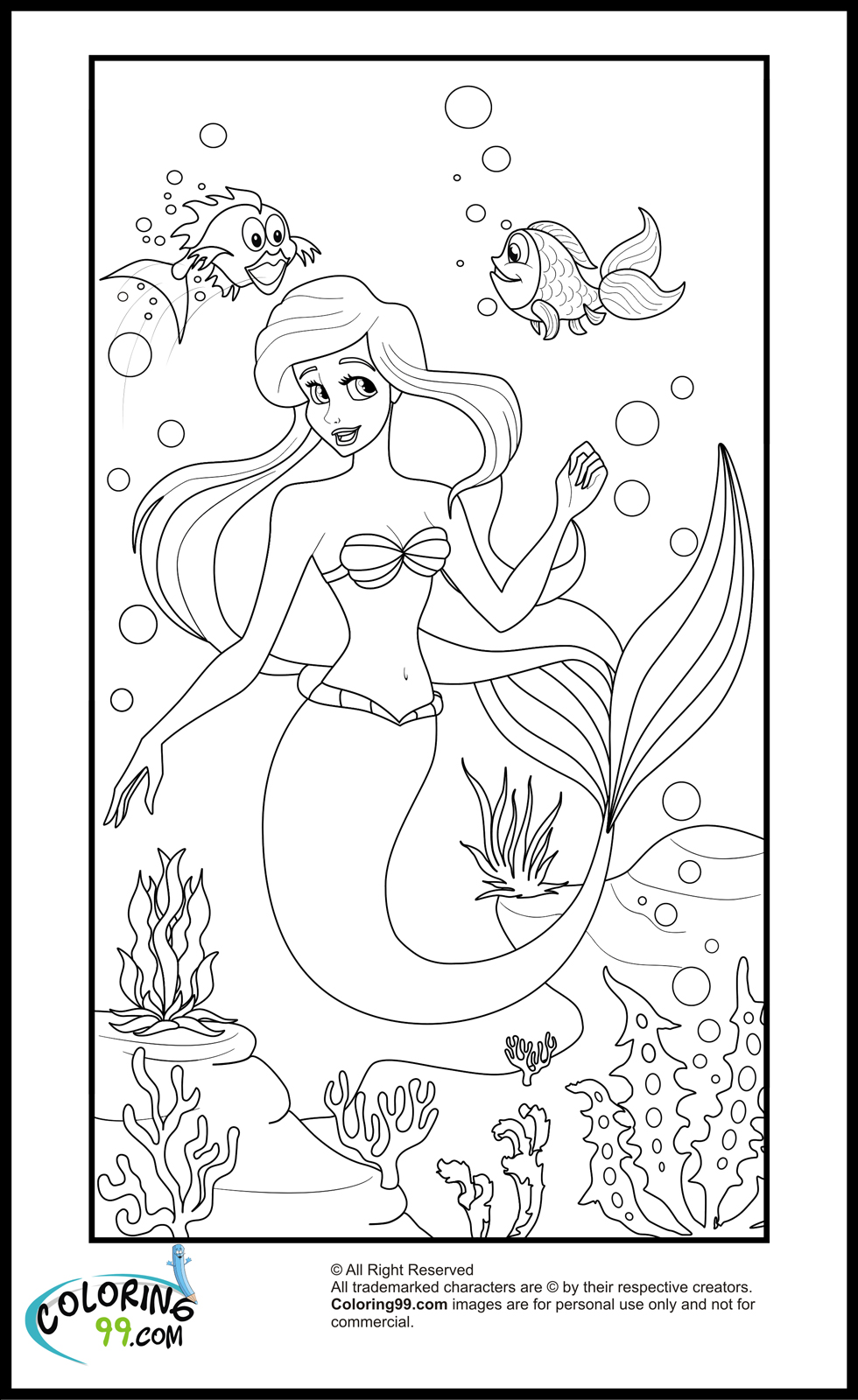 Ariel Coloring Pages Free Printable 8