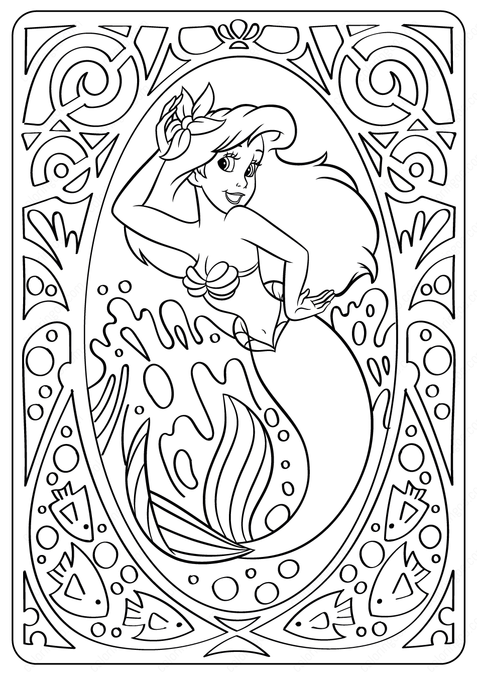 Ariel Coloring Pages Free Printable 97