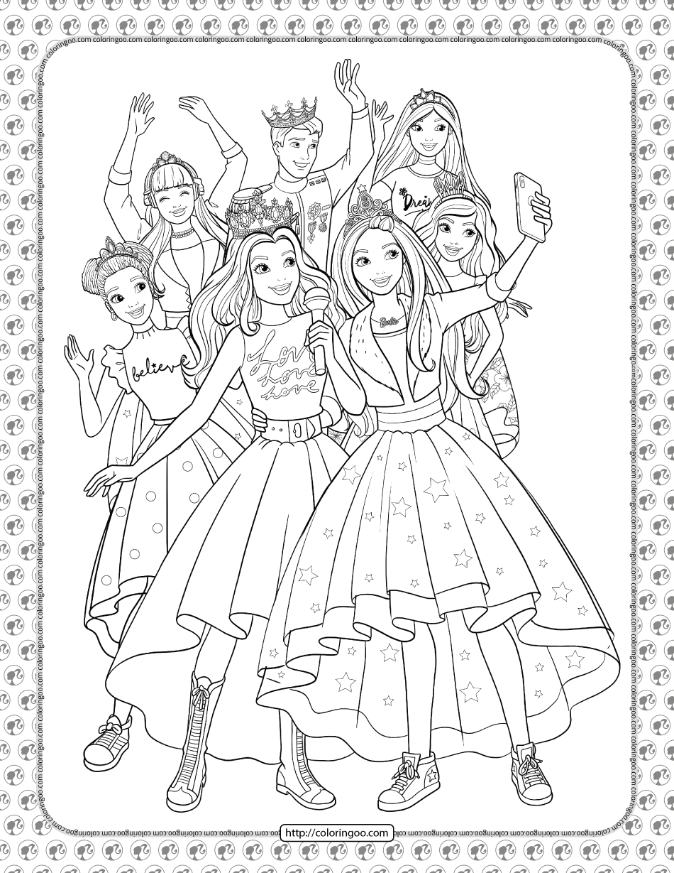 Coloring Pages of Barbies Art Sketches 110