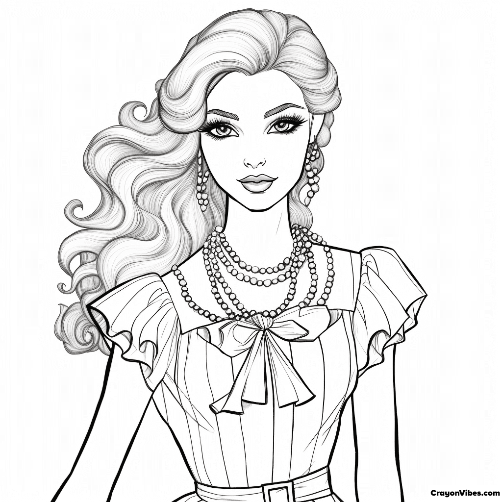 Coloring Pages of Barbies Art Sketches 161