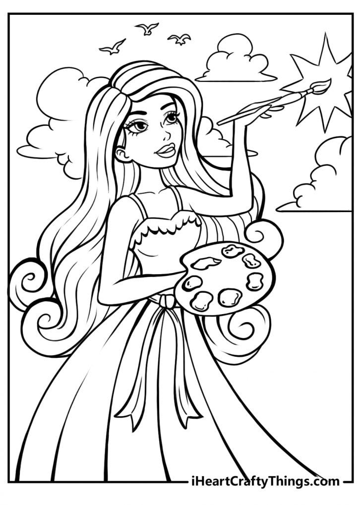 Coloring Pages of Barbies Art Sketches 34