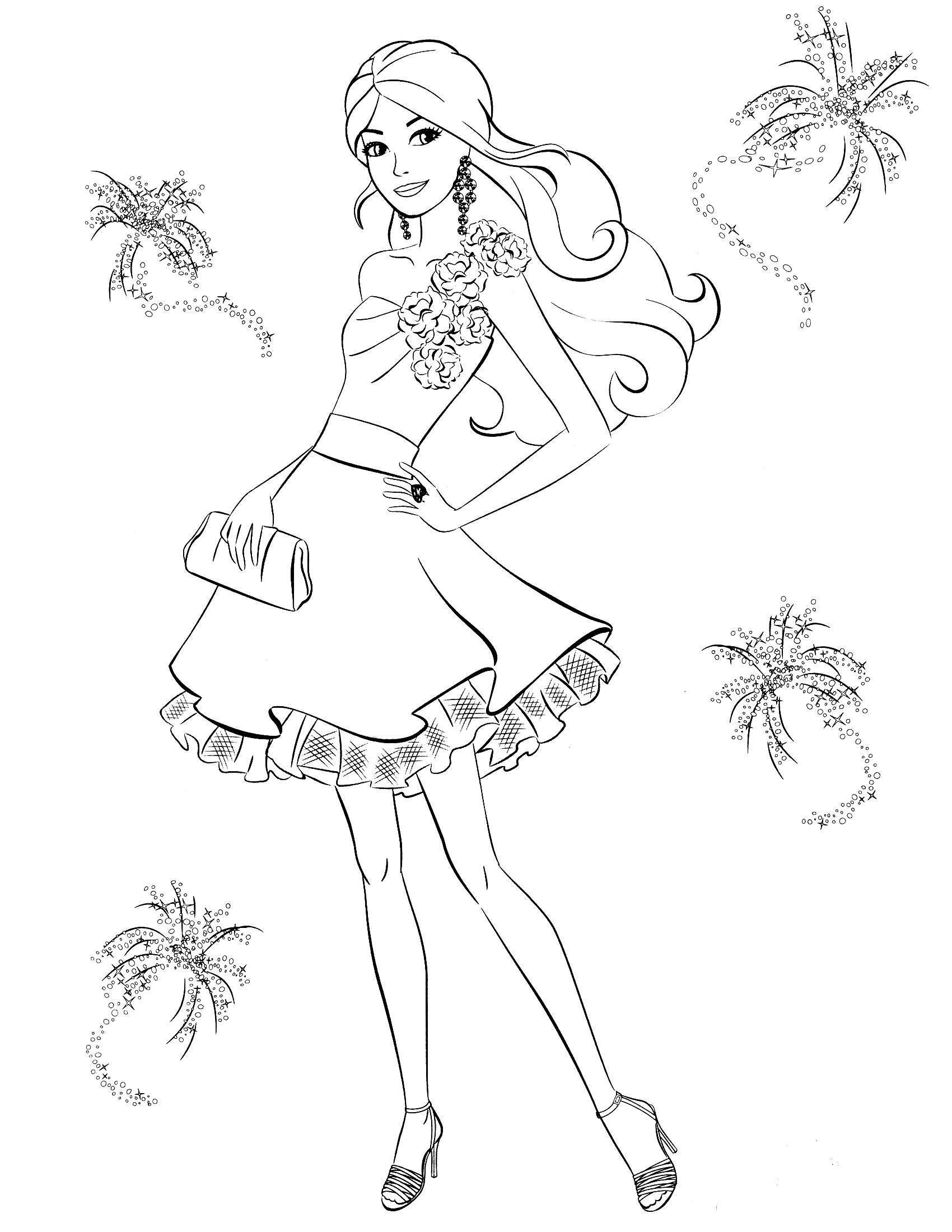 Coloring Pages of Barbies Art Sketches 4