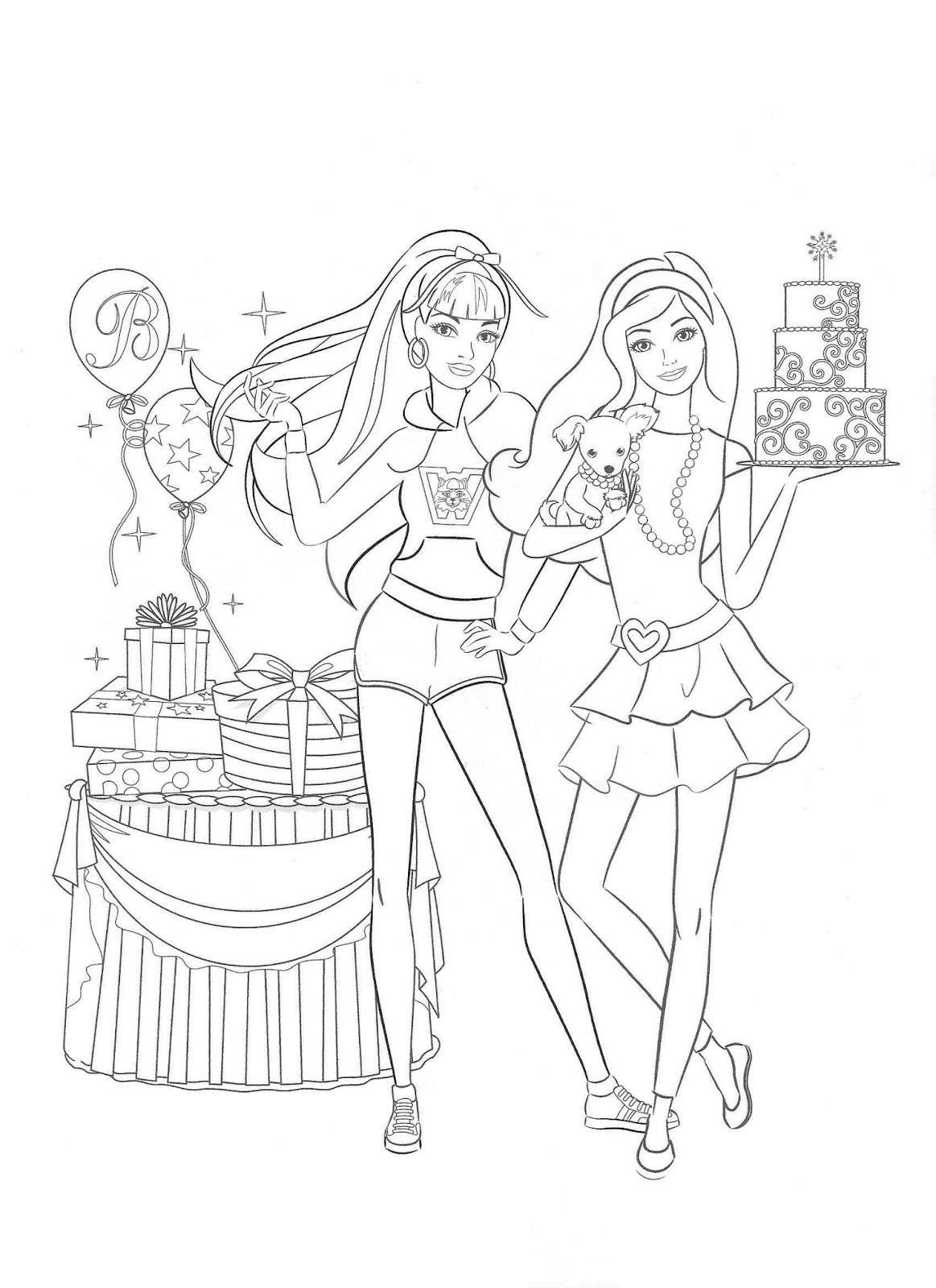 Coloring Pages of Barbies Art Sketches 6