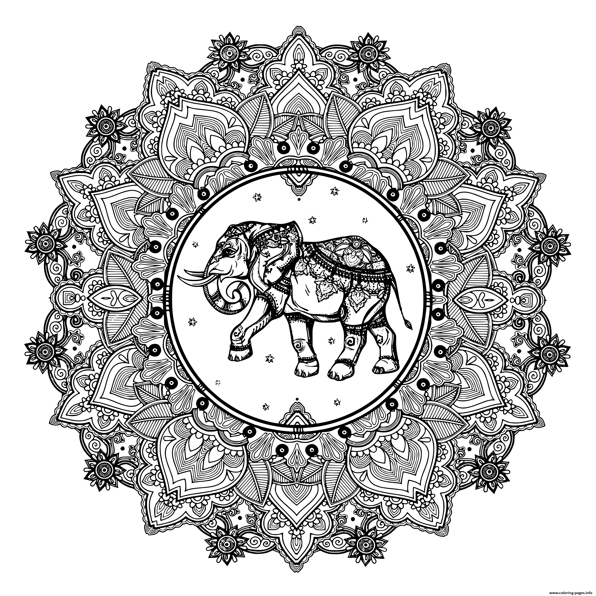 Elephant Mandala Coloring Pages for Adult Unique 10