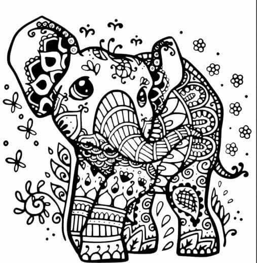 Elephant Mandala Coloring Pages for Adult Unique 101