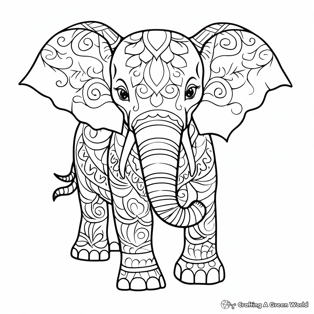 Elephant Mandala Coloring Pages for Adult Unique 106