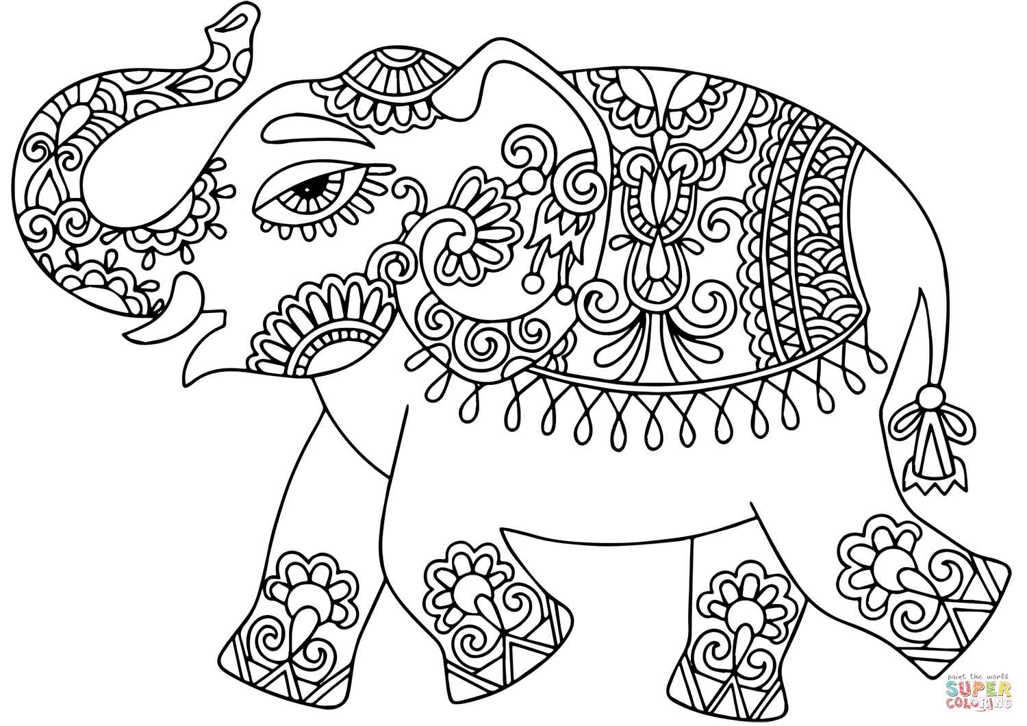 Elephant Mandala Coloring Pages for Adult Unique 108