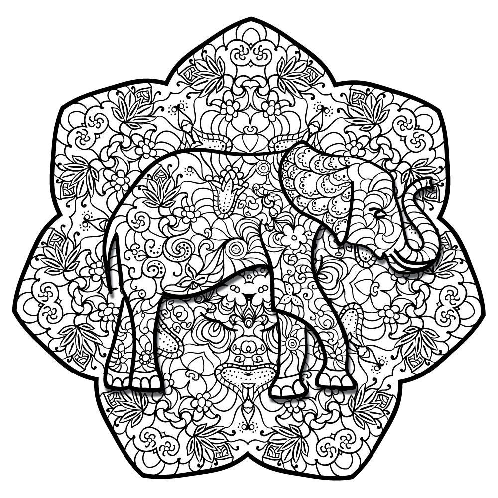 Elephant Mandala Coloring Pages for Adult Unique 11