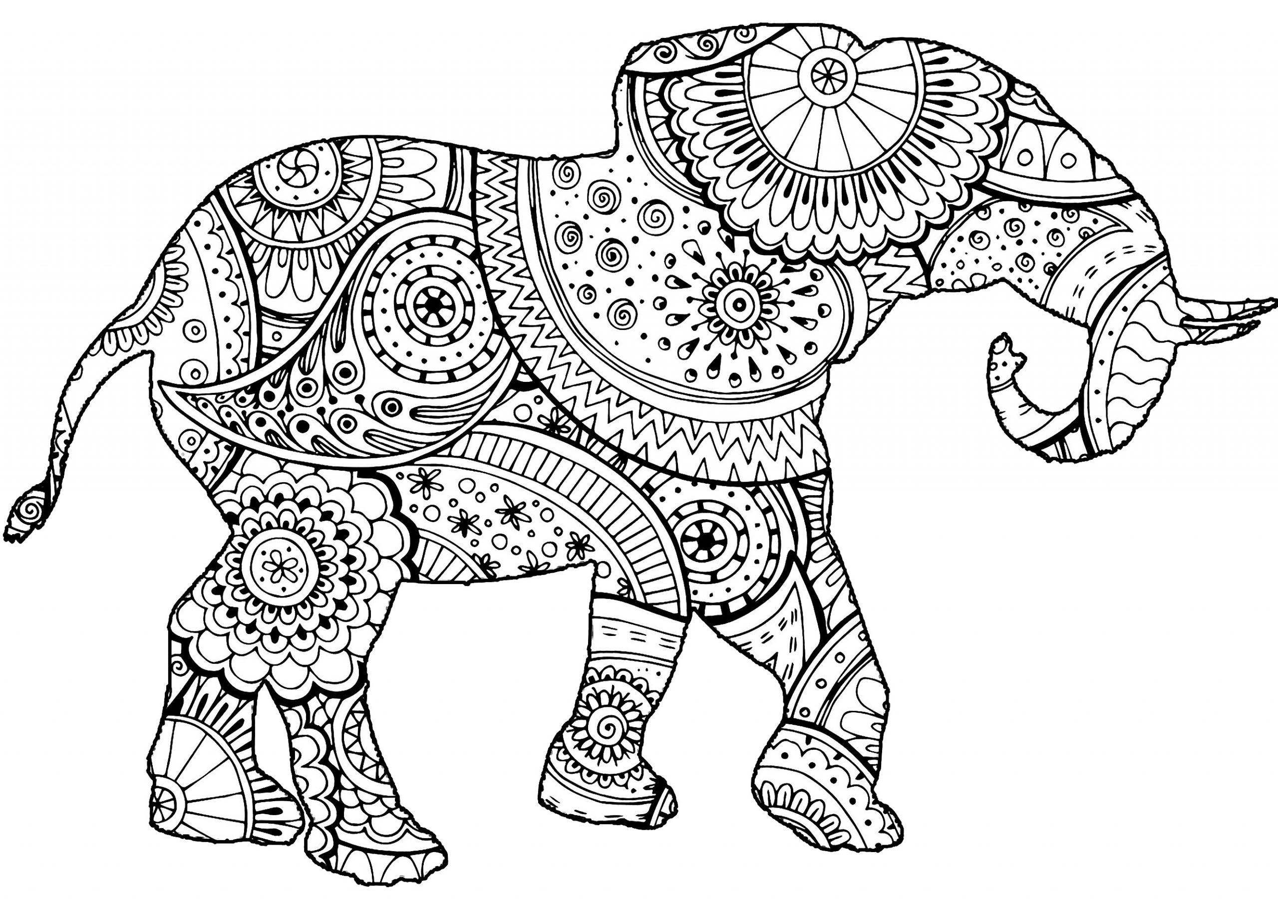 Elephant Mandala Coloring Pages for Adult Unique 13