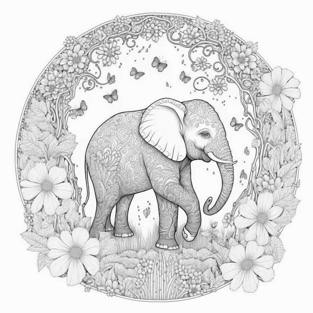 Elephant Mandala Coloring Pages for Adult Unique 133