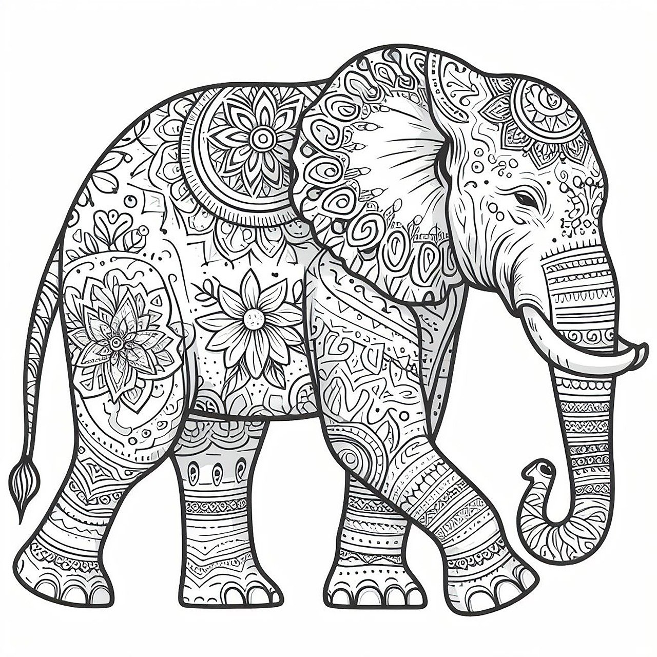 Elephant Mandala Coloring Pages for Adult Unique 138